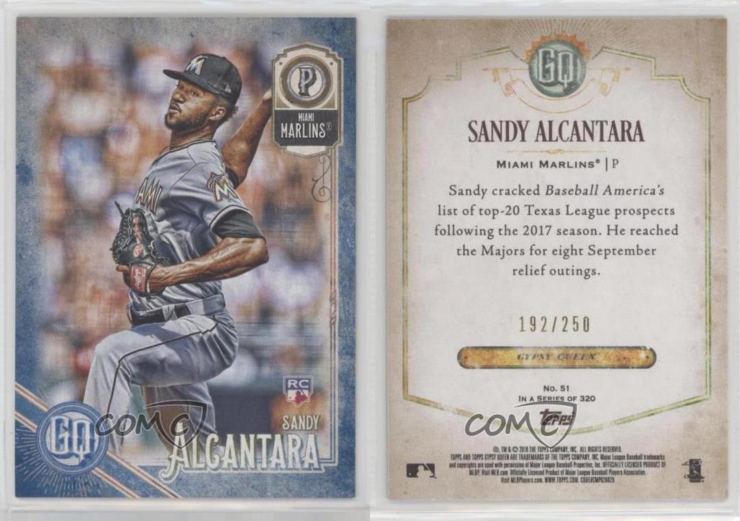 2018 magasin Topps Gypsy Queen Indigo /250 Sandy Alcantara #51 Rookie RC