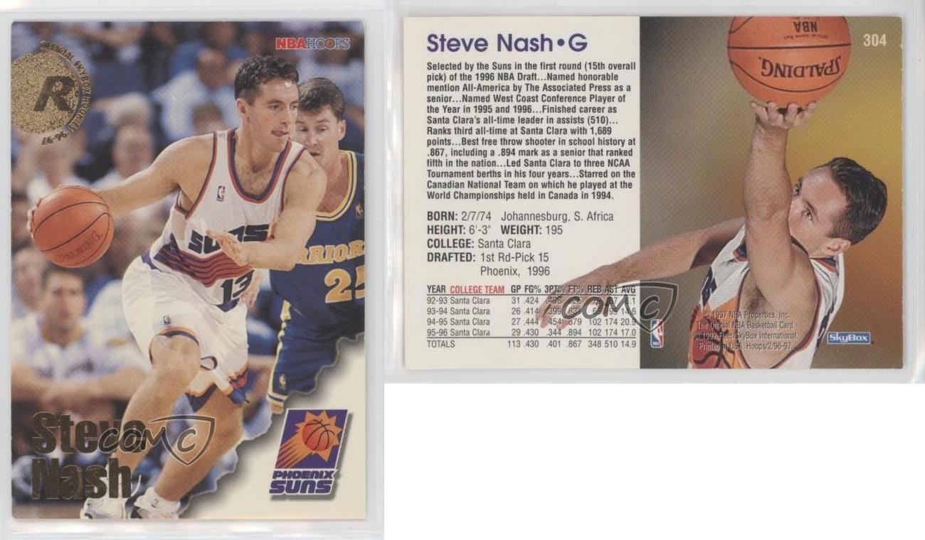 Steve Nash Rookie Card, Card #304 in the 1996 NB Hoops Bask…