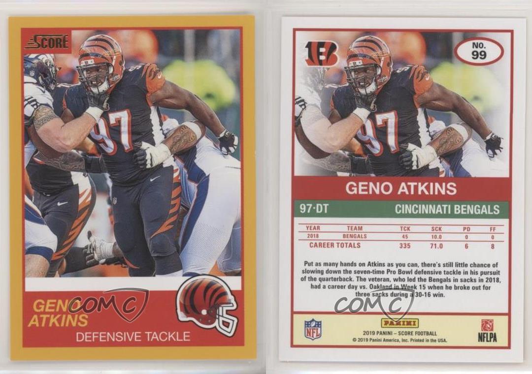 2019 Score Football #99 Geno Atkins Cincinnati Bengals at 's