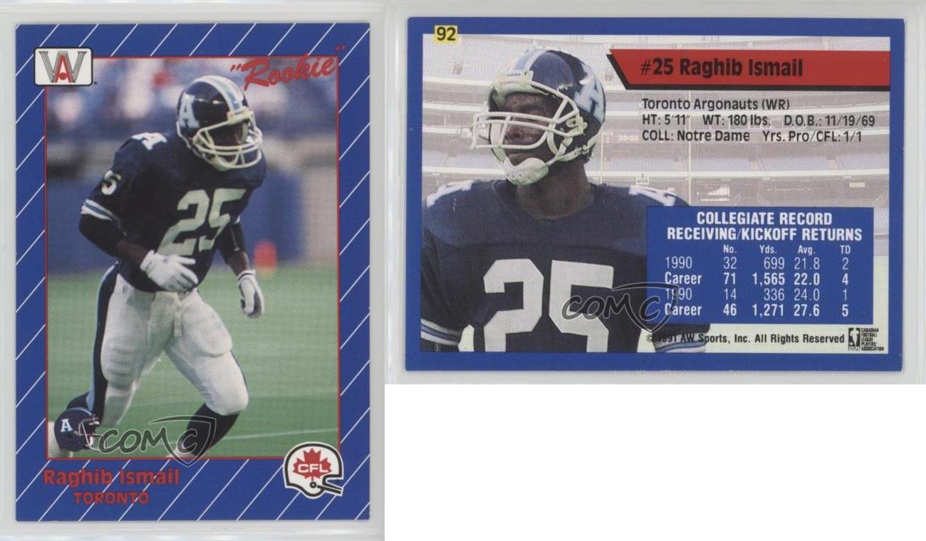 Rocket Ismail 1991 All World CFL #92 Rookie Card – First Row Collectibles