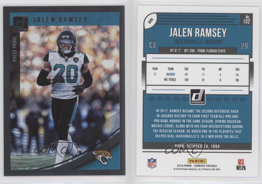 2018 Panini Donruss Press Proof Silver /100 Jalen Ramsey #132