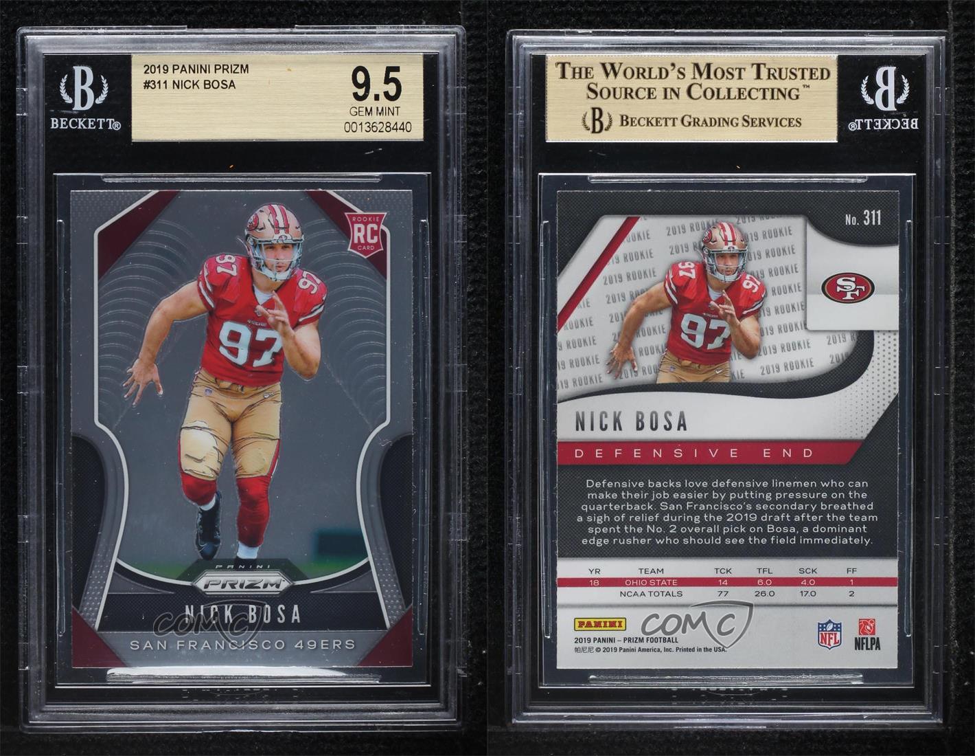 Nick Bosa 2019 Prizm White Sparkle #311 Price Guide - Sports Card Investor