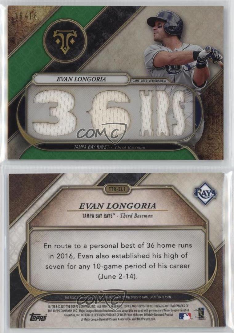 Topps Triple Threads Relics Emerald 2017/18 Evan Longoria #TTR-EL1 - Imagen 3 de 3