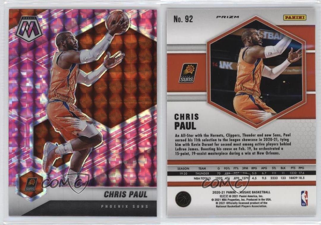 Boutiques Mosaïque Panini 2020-21 rose camouflage mosaïque Prizm Chris Paul #92