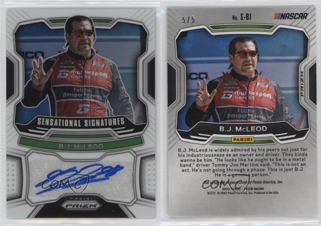 2022 Panini Prizm Sensational Signatures White /5 BJ McLeod #S-BJ Rookie Auto RC