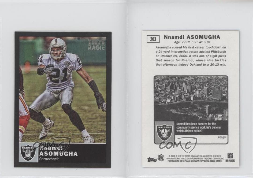 2010 Topps Magic Mini Black Nnamdi Asomugha #203 - Picture 4 of 4