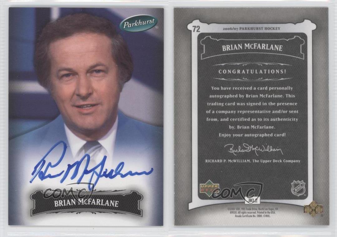 2006-07 Upper Deck Parkhurst - Brian McFarlane #72