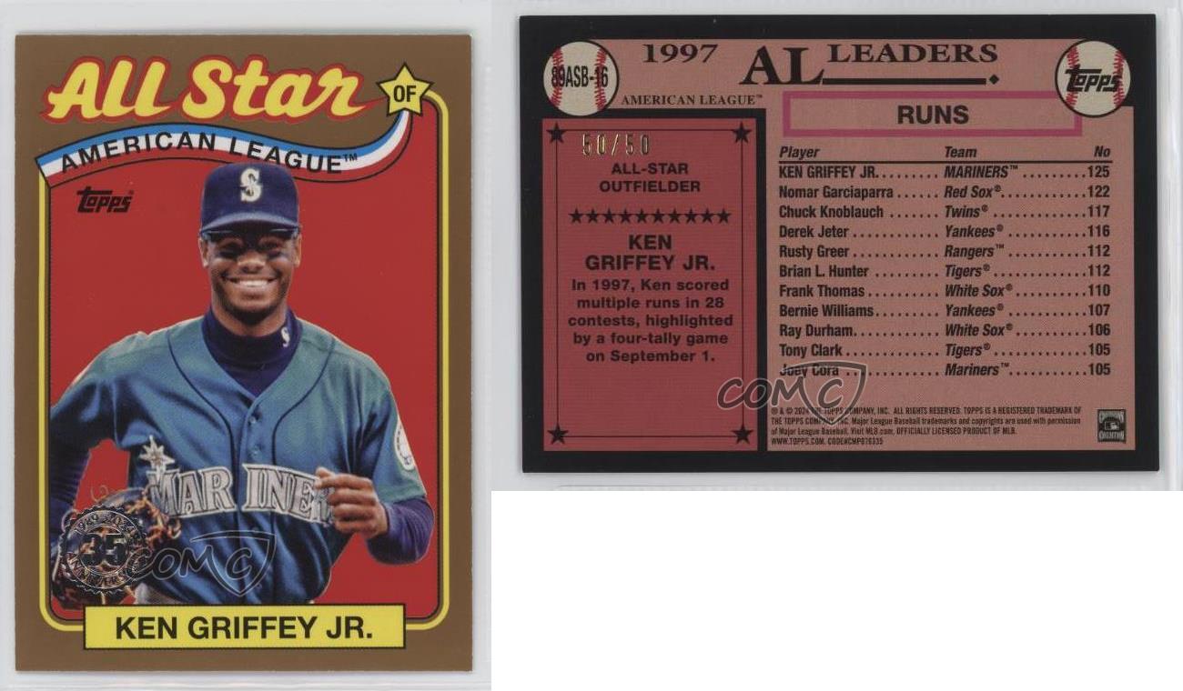 2024 Series 2 1989 Topps Baseball All-Stars Gold /50 Ken Griffey Jr HOF - Picture 3 of 3