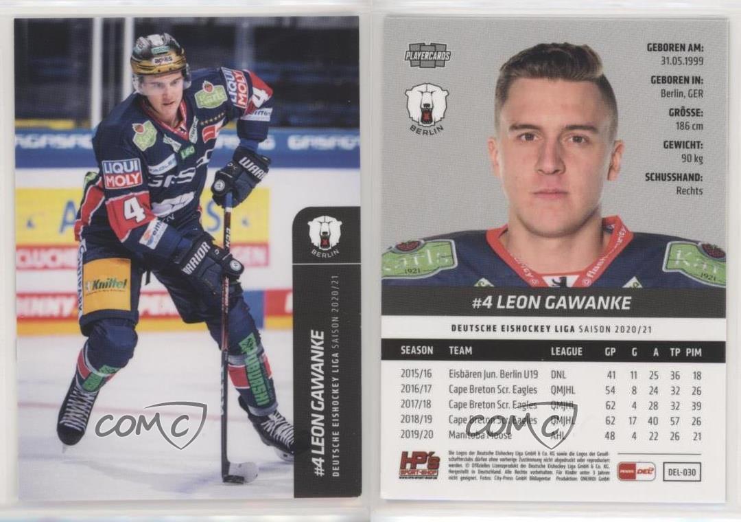 2020-21 City-Press DEL Playercards Deutsche Eishockey Liga Leon Gawanke #DEL-030  | eBay