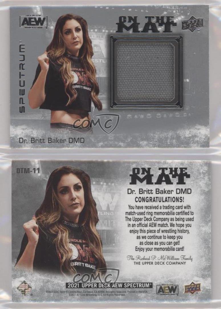 2021 Upper Deck AEW Spectrum On the Mat Relics Dr Britt Baker #OTM-11 Rookie RC