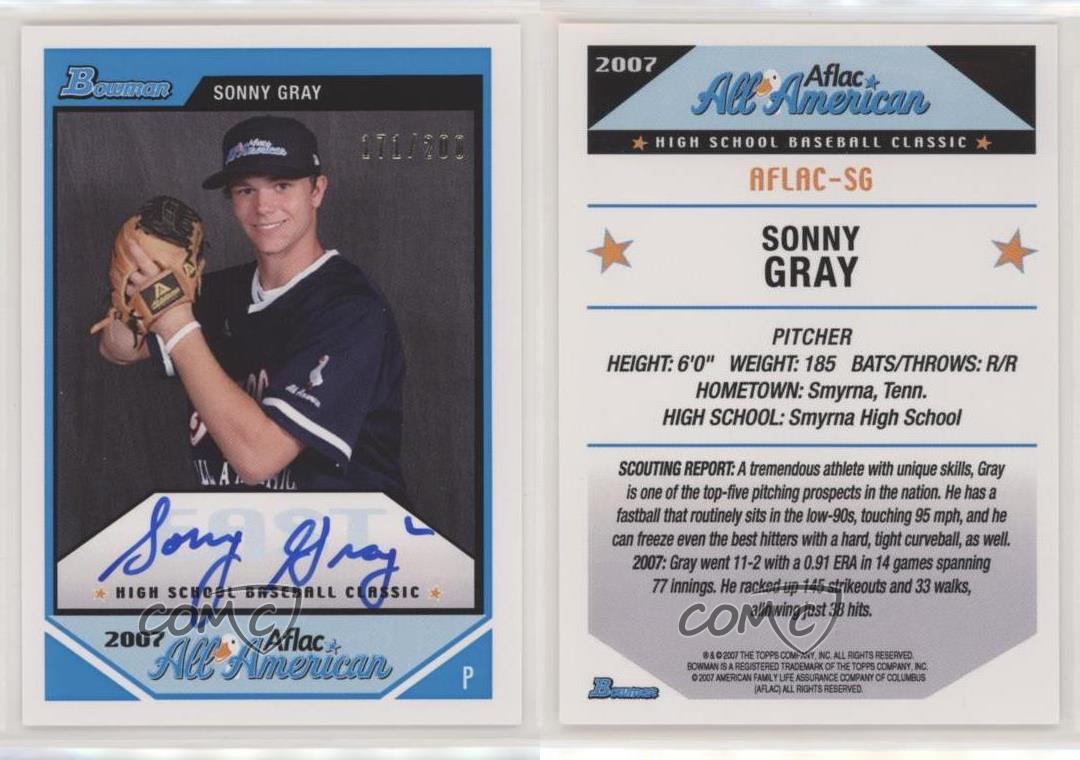 2012 Bowman Aflac All-American Auto /200 Sonny Gray #AFLAC-SG Auto