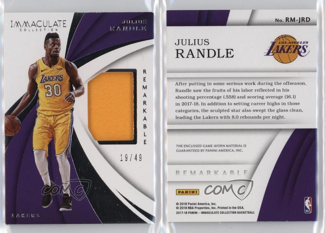2017-18 Panini Immacolata Memorabilia Notevole /49 Julius Randle #RM-JRD - Foto 3 di 3