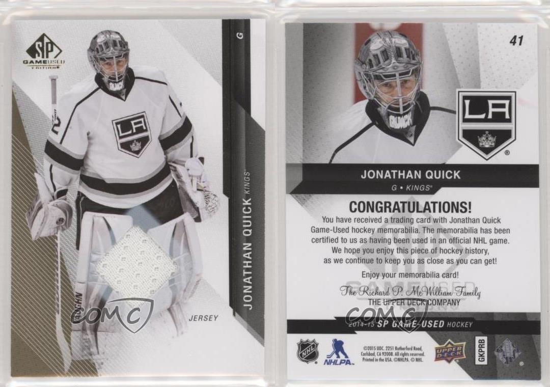 2014-15 Jonathan Quick Los Angeles Kings Game Worn Jersey - Photo