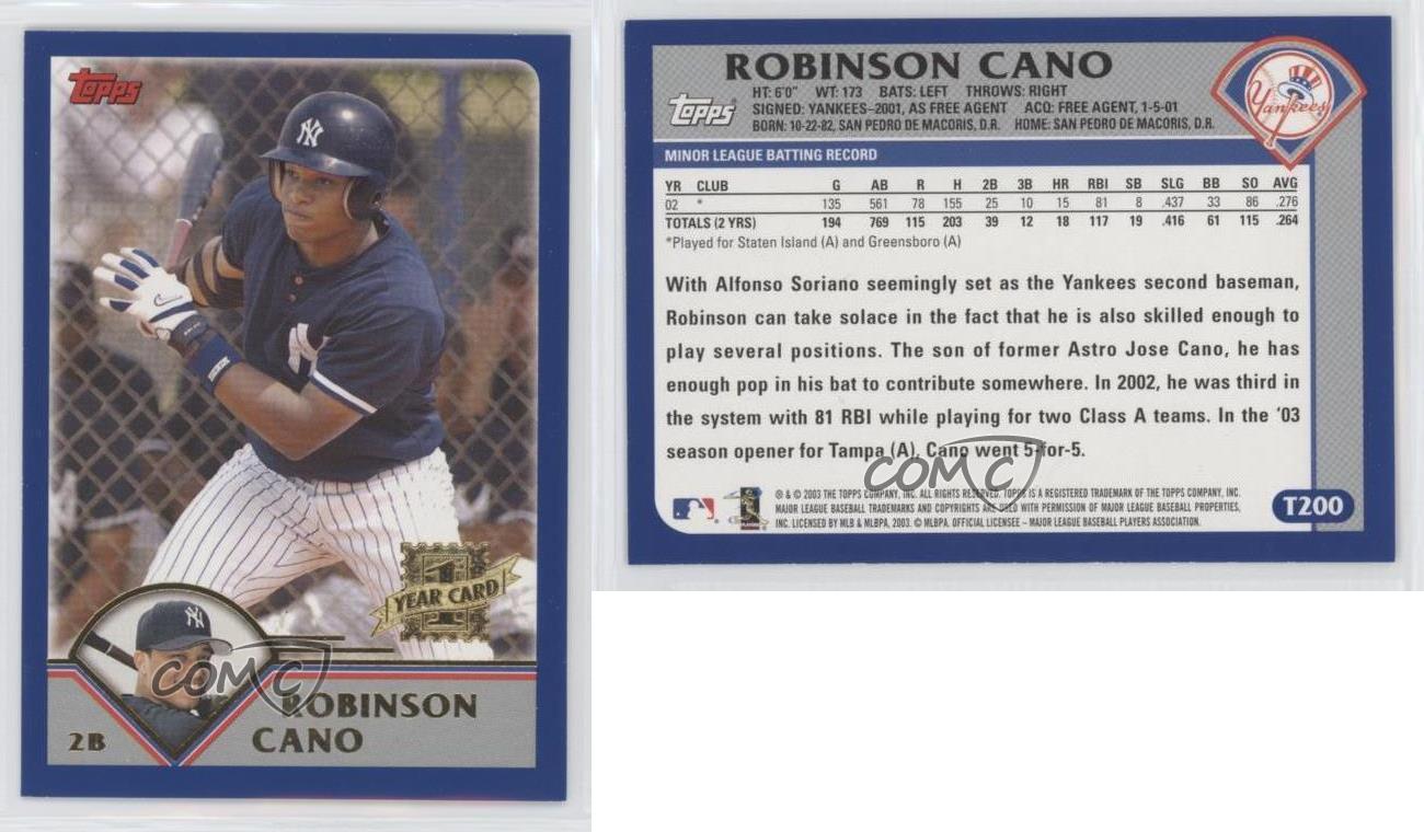 2003 Topps Traded Baseball #T200 Robinson Cano Rookie Card