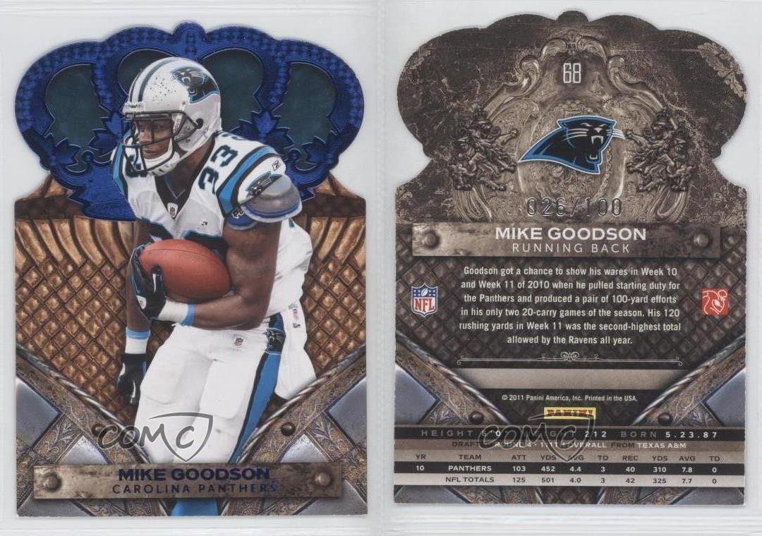 2011 Panini Crown Royale Blue /100 Mike Goodson #68 - Bild 3 von 4