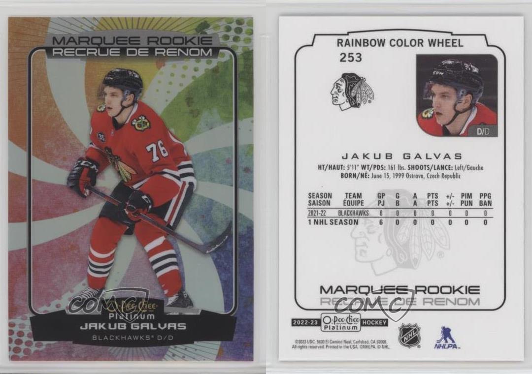 2022-23 O-Pee-Chee Platinum Rainbow Color Wheel Jakub Galvas #253 Rookie RC