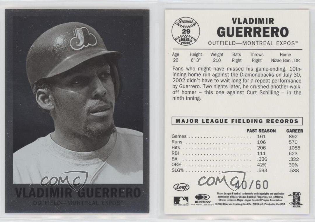 Hoja 60 2003 lámina/60 Vladimir Guerrero #29 patio - Imagen 3 de 4