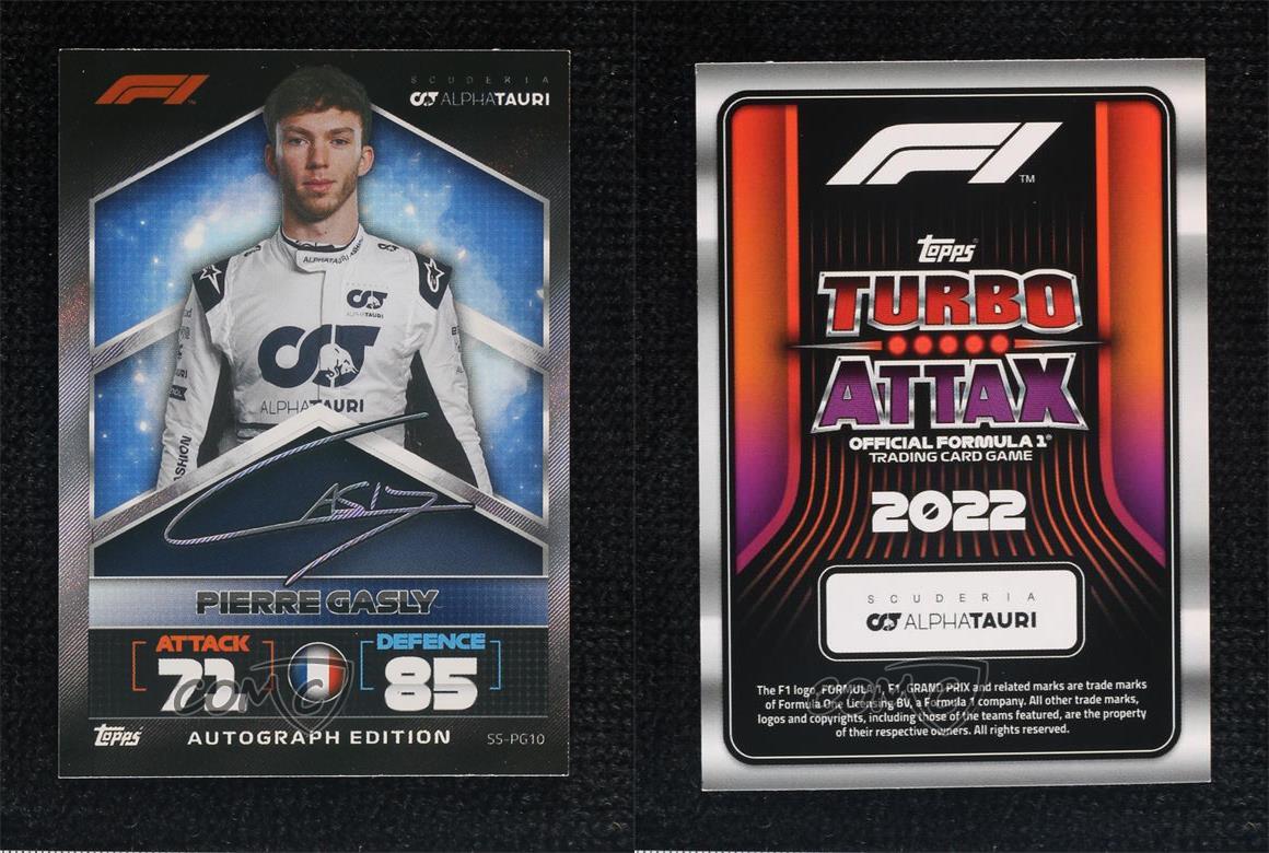 2022 Topps F1 Turbo Attax Signature Style Pierre Gasly #SS-PG10 - Picture 3 of 4