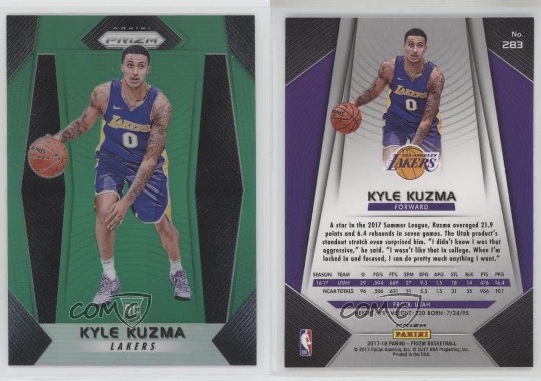 2017-18 Panini Prizm Green Prizm Kyle Kuzma #283 Rookie RC | eBay