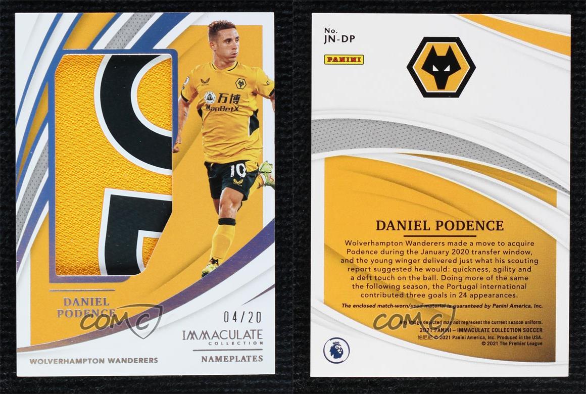 2021 Panini Immaculate Jumbo Nameplates Premier League /20 Daniel Podence #JN-DP - Picture 3 of 3