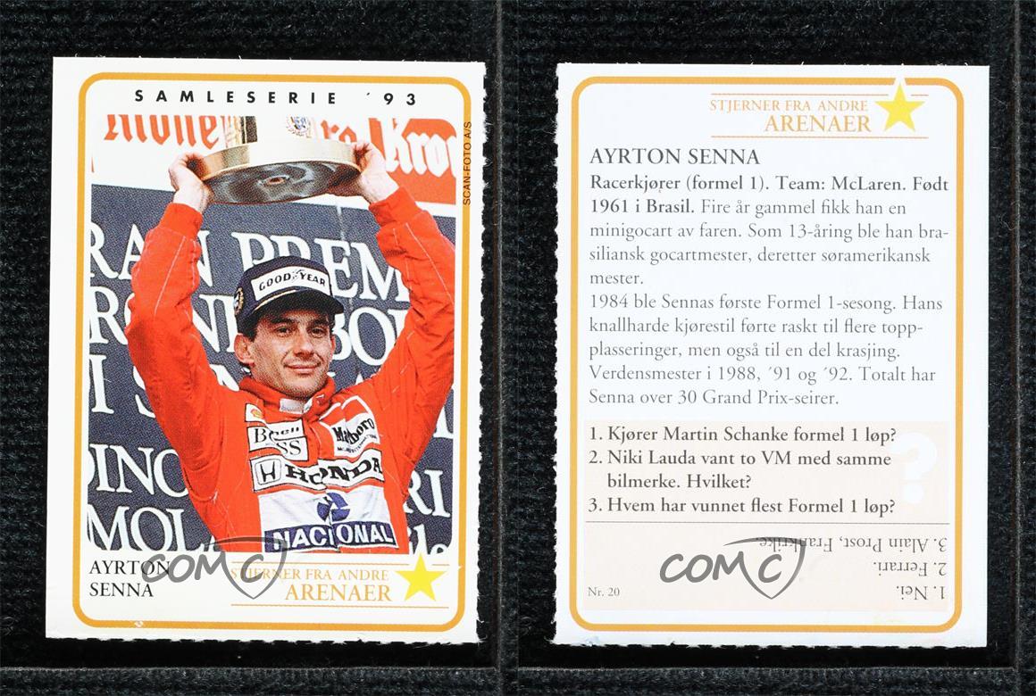 1993 Donald Duck & Co Stjerner collection 93 Ayrton Senna #20 vente en gros HOF