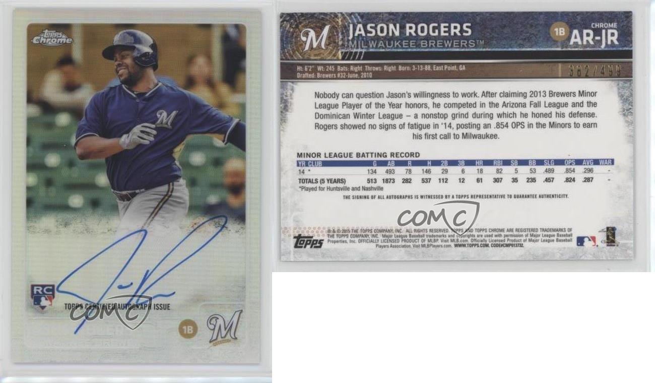 2015 Topps Chrome Rookie Autographs Purple Refractor #AR-JR Jason Rogers  Auto Sammeln & Seltenes odentis Sport Trading Cards