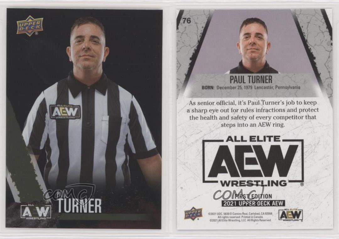 2021 Upper Deck AEW All Elite Wrestling Crew Rainbow Foil Paul Turner #76