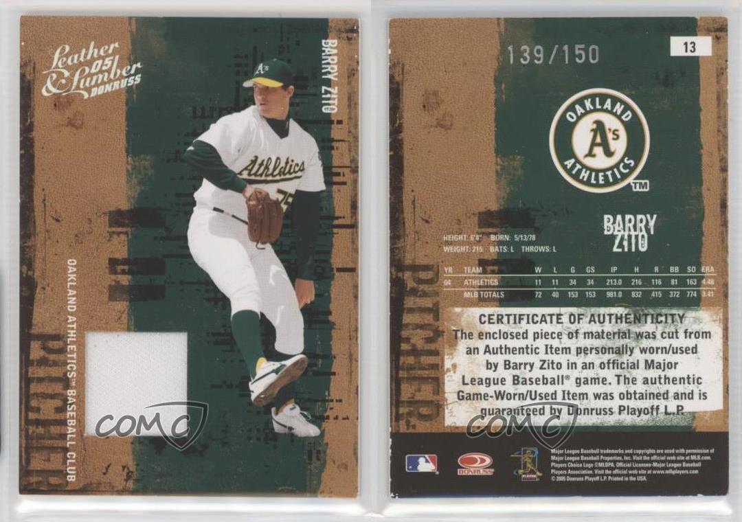 Maglie Donruss 2005 in pelle e legno /150 Barry Zito #13 - Foto 3 di 3