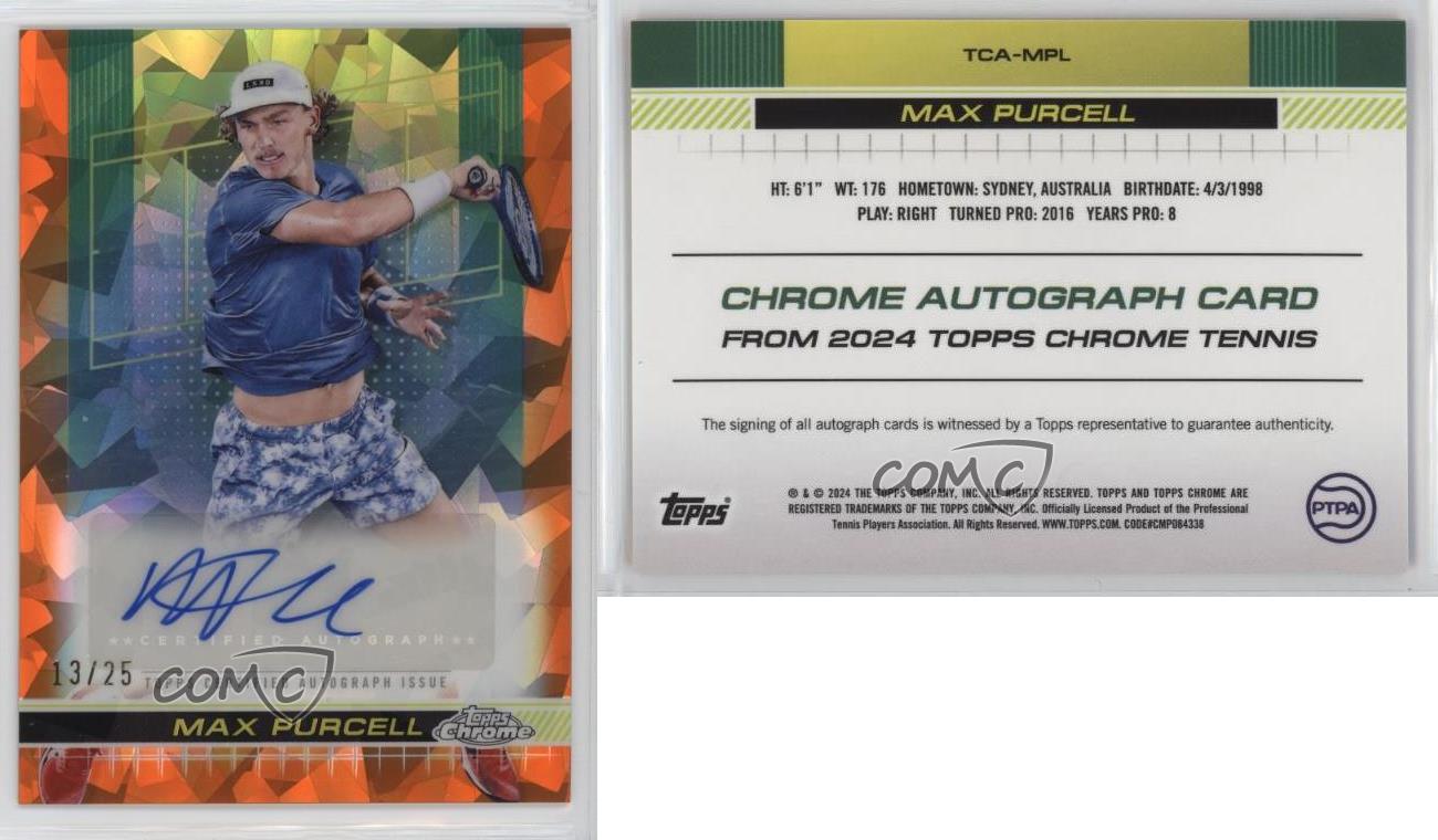 2024 Topps Chrome Sapphire Edition Auto II Naranja/25 Max Purcell #TCA-MPL Automático - Imagen 3 de 3