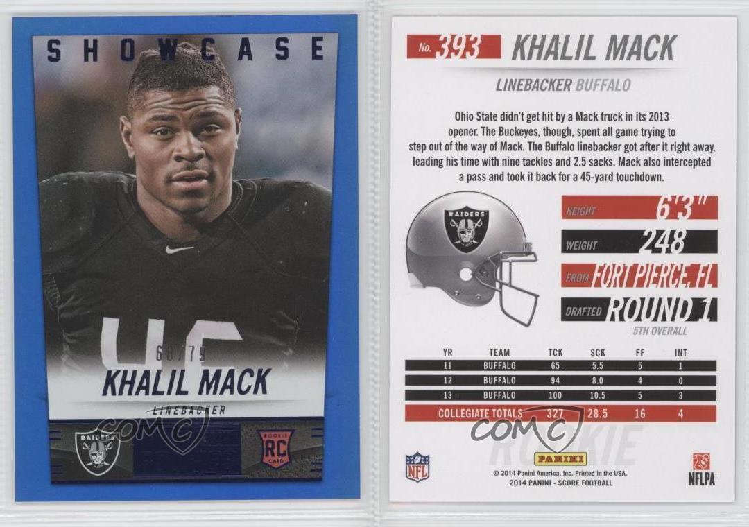 2014 Panini Hot Rookies Rookie Showcase /79 Khalil Mack #393 2014 Panini Hot Rookies Rookie Showcase /79 Khalil Mack #393