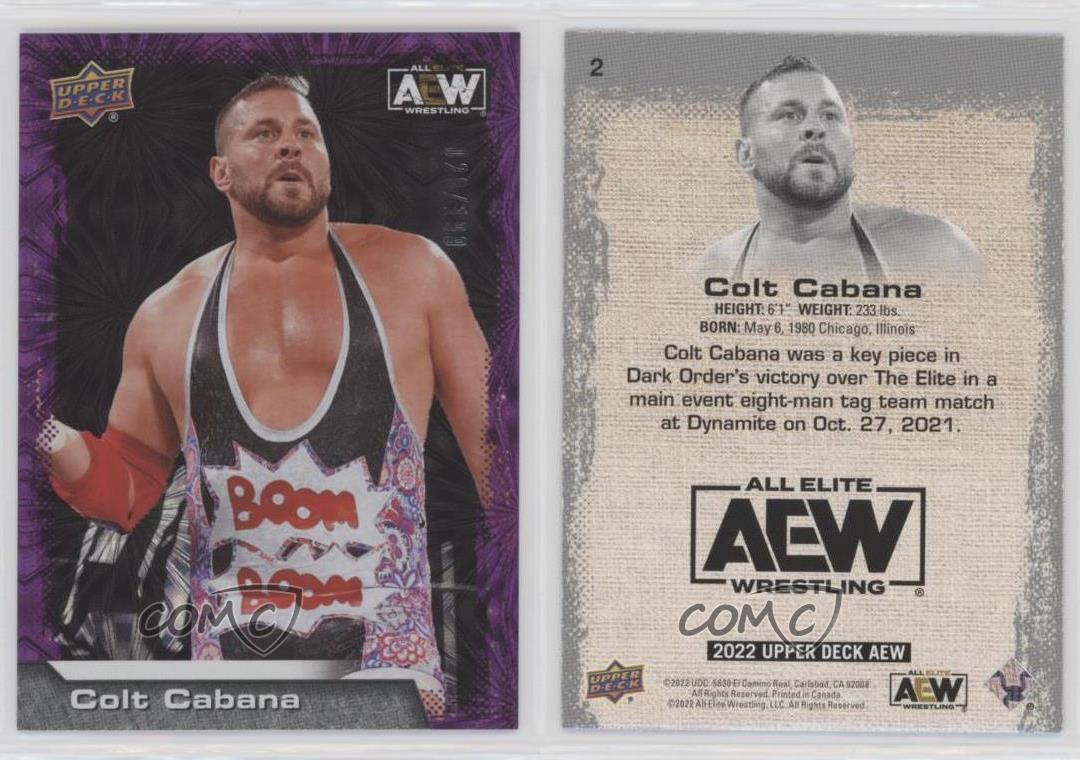 2022 Upper Deck AEW All Elite Wrestling Purple Pyro /199 Colt Cabana #2