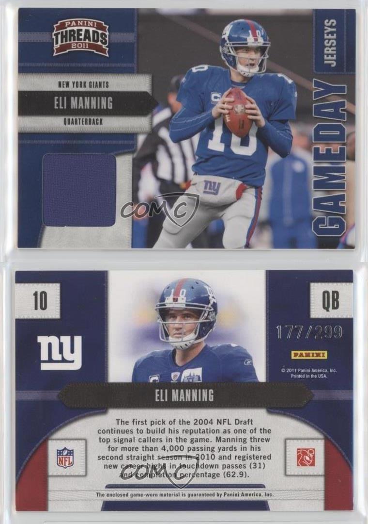 Camisetas Panini Threads Gameday 2011/299 Eli Manning #10 - Imagen 4 de 4