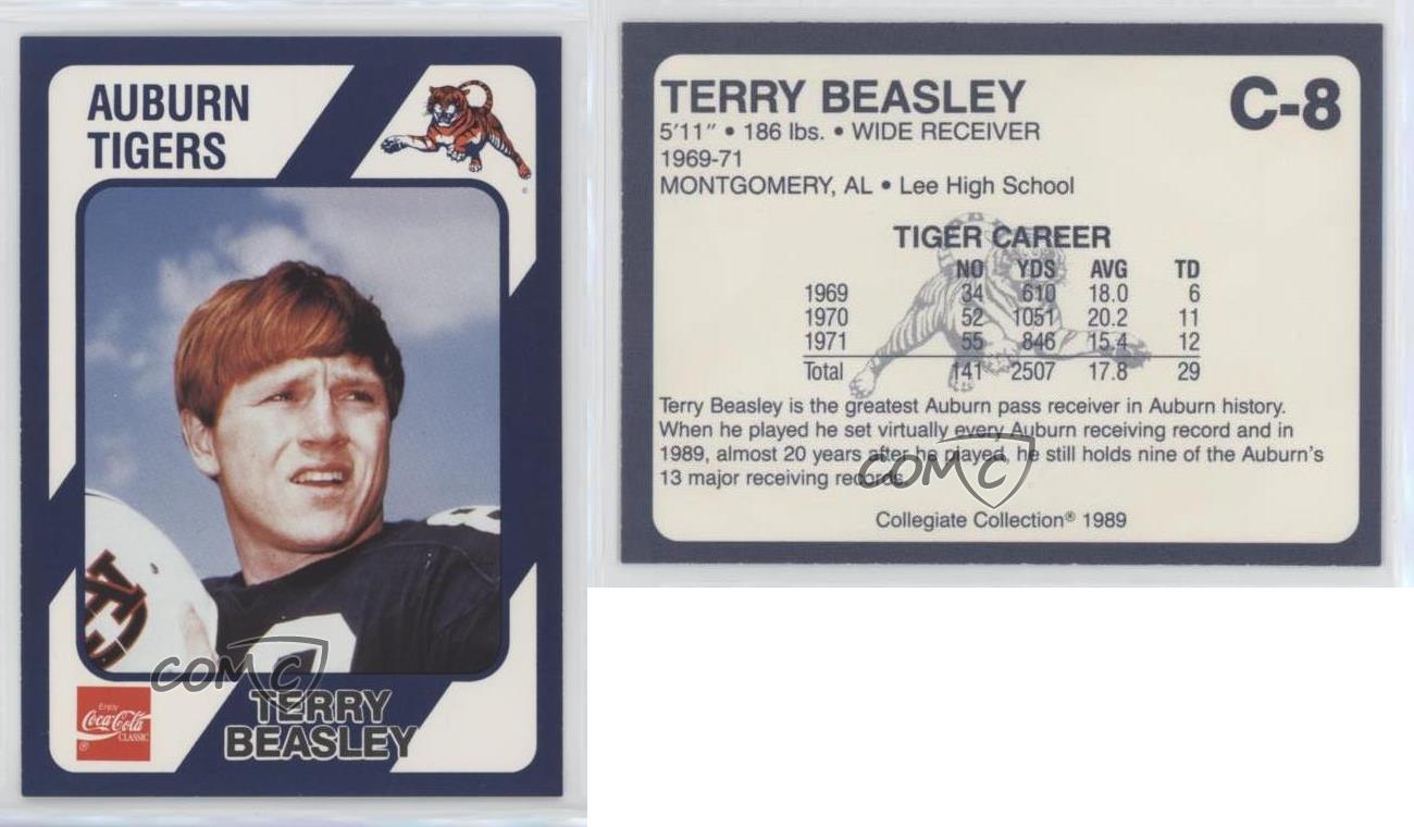 1989 Collegiate Collection Auburn Tigers Coke Terry Beasley #C-8 - Bild 3 von 3