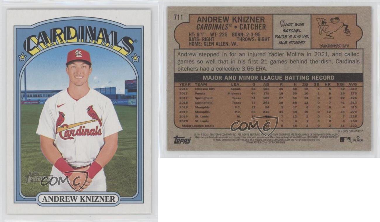 Andrew Knizner 2021 Topps Heritage High Number St. Louis Cardinals #711 SP  Card