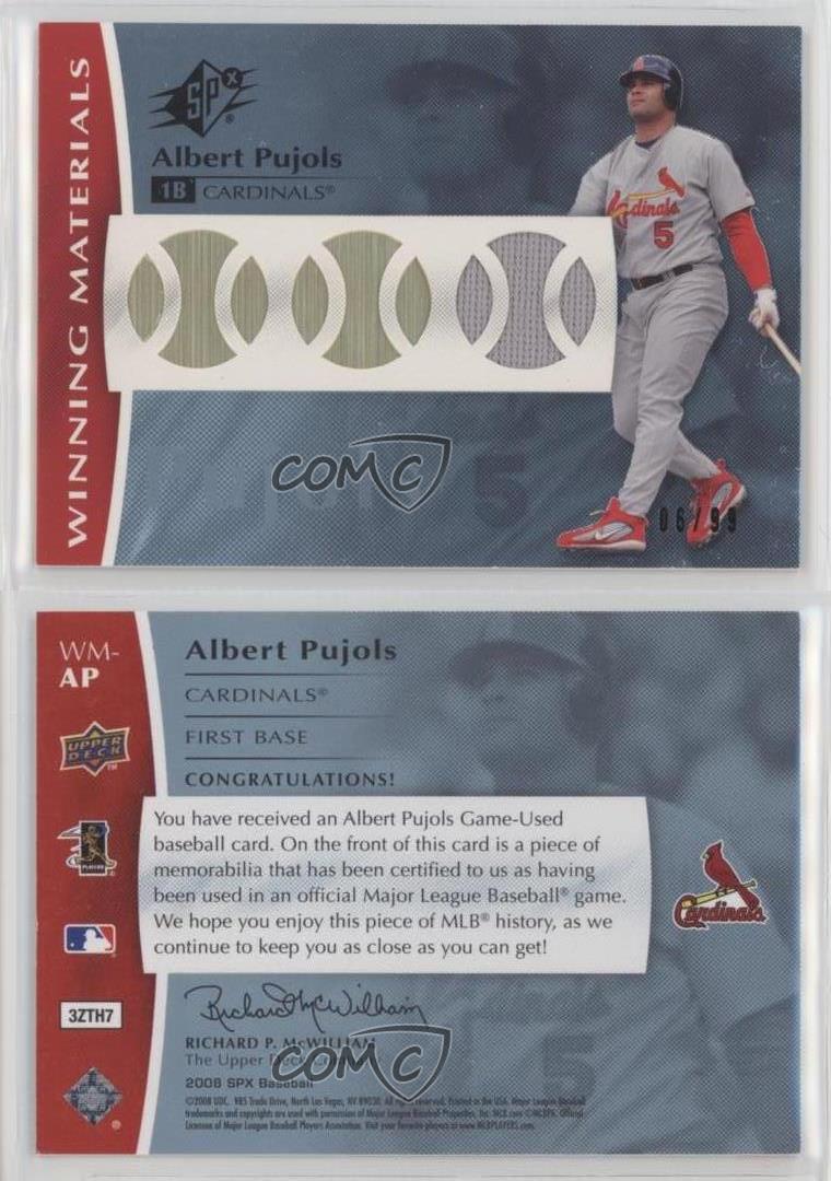 2008 SPx Winning Materials Baseball Die-Cut /99 Albert Pujols #WM-AP | eBay