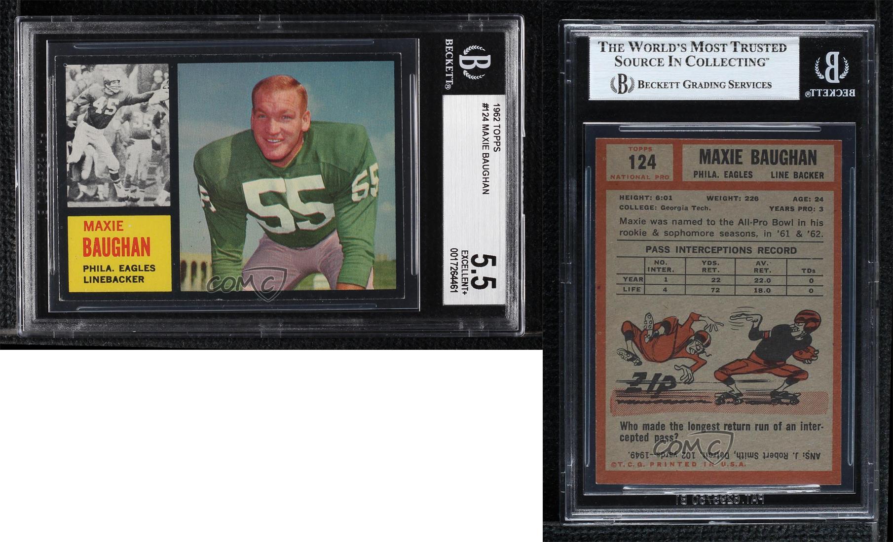 1962 Topps Maxie Baughan #124 BGS 5.5 - Picture 3 of 3