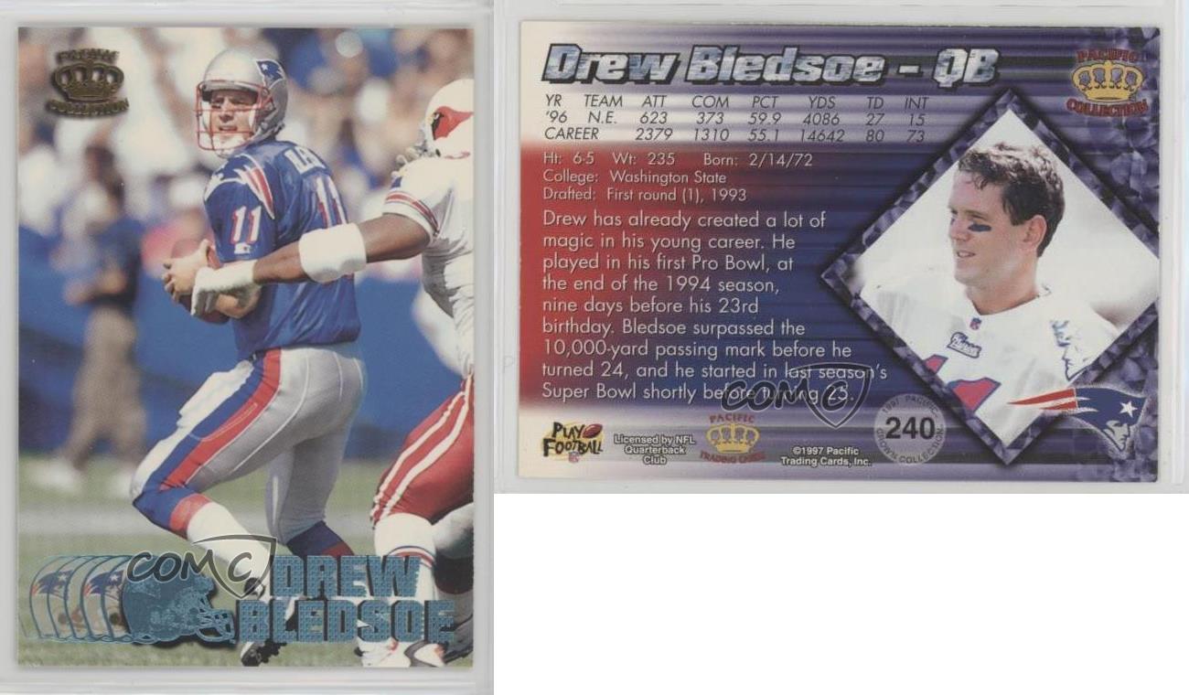 Collezione Pacific Crown 1997 Platinum Blue Drew Bledsoe #240 - Foto 3 di 3