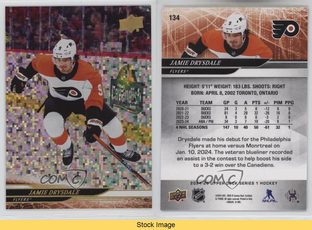 2024-25 Upper Deck Series 1 Speckled Rainbow Foil Jamie Drysdale #134 - Bild 3 von 5