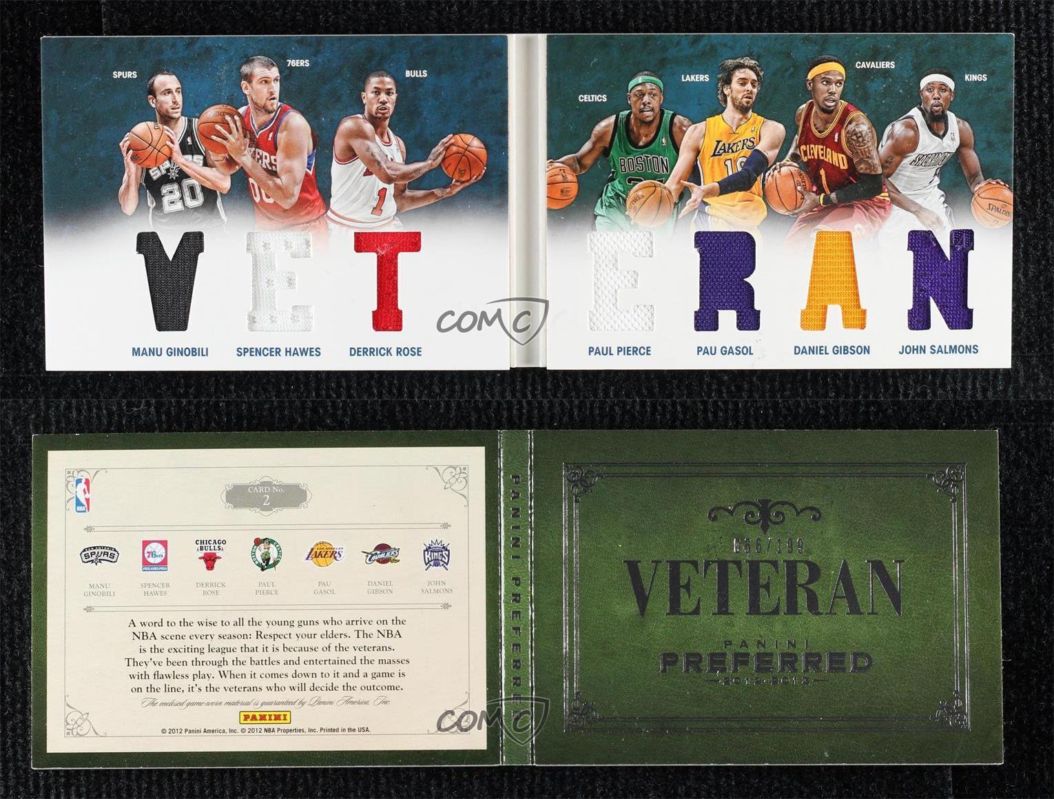 2012 Preferred Veteran Material Booklet Daniel Gibson John Salmons Pau Gasol HOF - Picture 3 of 3