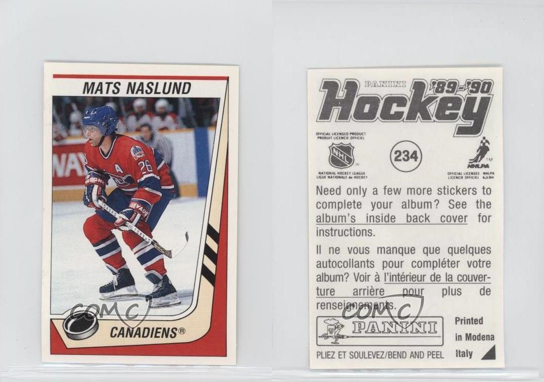 1989-90 Panini Album Stickers Mats Naslund #234 - Picture 3 of 4