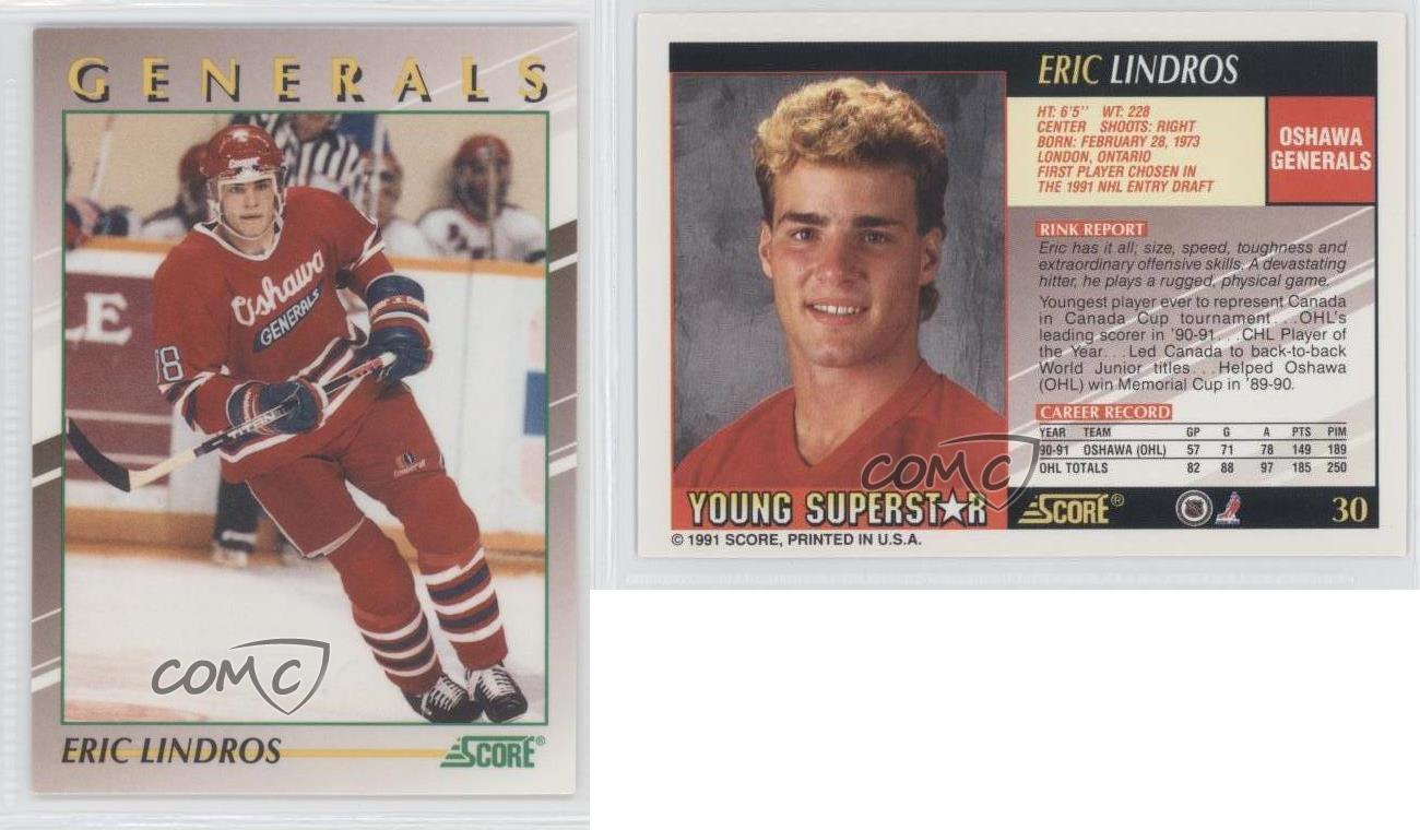 199192 Score Young Superstars 30 Eric Lindros Oshawa Generals (OHL) Hockey Card eBay