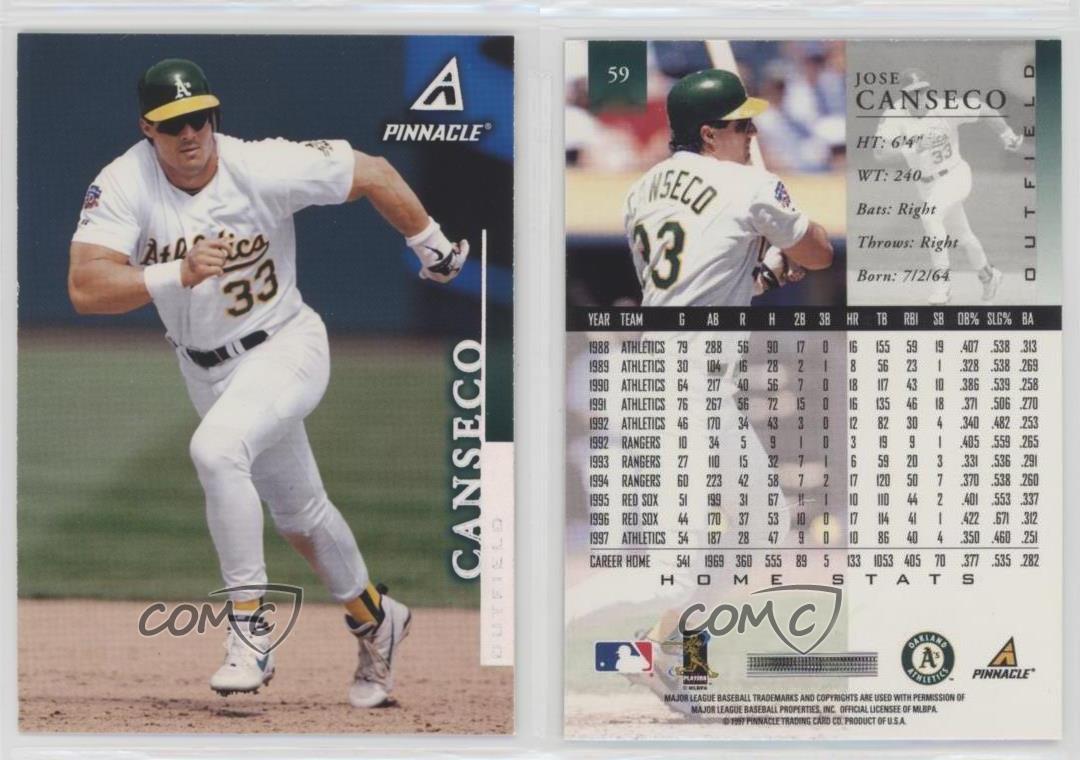 1998 Pinnacle Jose Canseco (Home Stats) #59.2