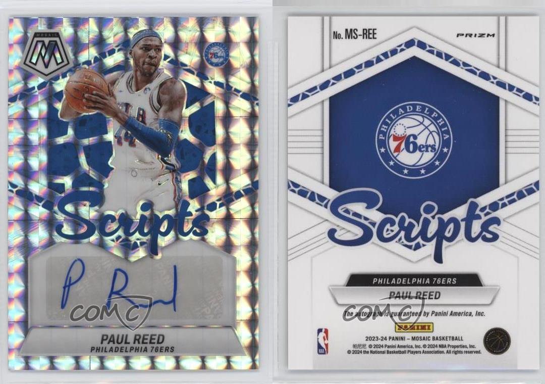 2023-24 Panini Mosaic Scripts Paul Reed #MS-REE Auto - Bild 3 von 4