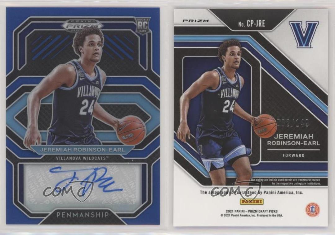 2021-22 Panini Prizm Draft Picks Blue /149 Jeremiah Robinson-Earl Rookie Auto RC