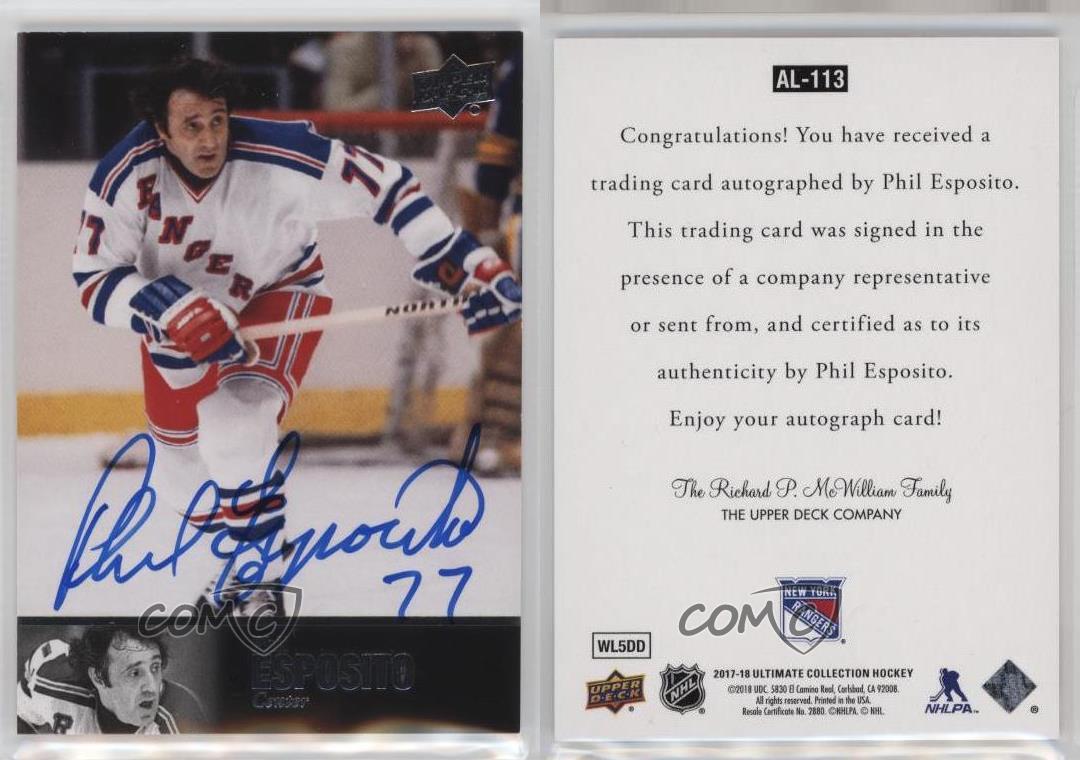 2017-18 Ultimate Collection Ultimate Legends Phil Esposito #AL-113 Auto HOF