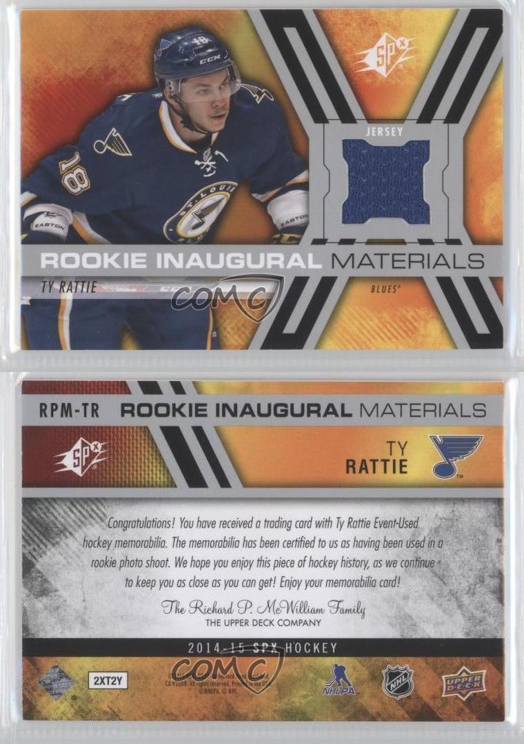 2014-15 SPx Rookie Inaugural Materials Ty Rattie #RPM-TR RC - Bild 3 von 4
