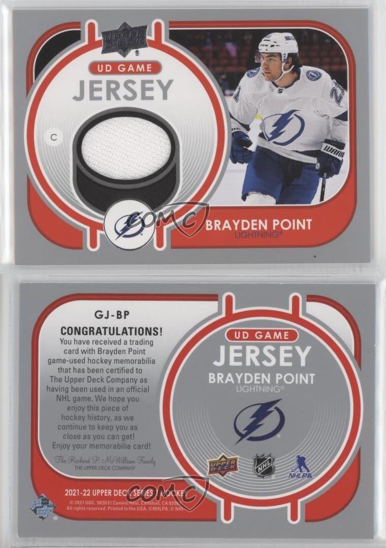 2021-22 Upper Deck Series 1 UD Game Jersey Brayden Point #GJ-BP