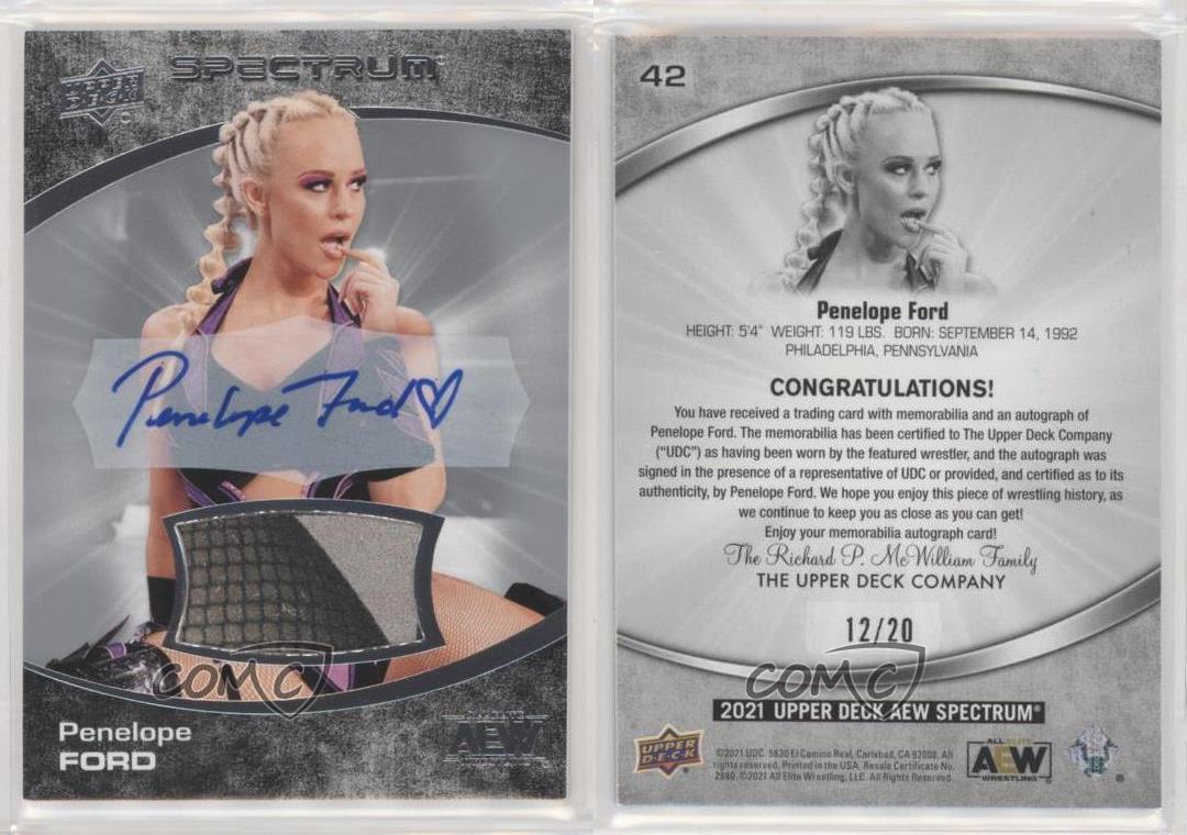 2021 Upper Deck AEW Spectrum Memorabilia /20 Penelope Ford #42 Rookie Auto RC