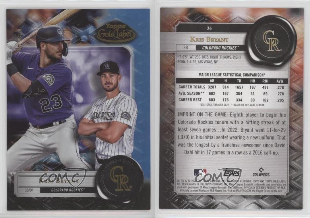 2022 Topps Gold Label - Class 2 #36 Kris Bryant