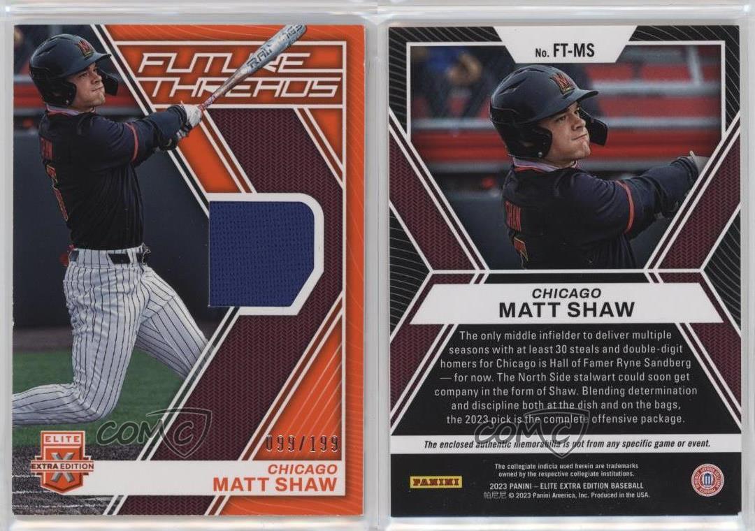 Panini Elite Extra Edition 2023 Future Threads à prix réduit Orange / 199 Matt Shaw #FT-MS